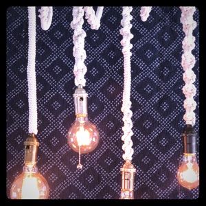 Hand macramed pendant lights